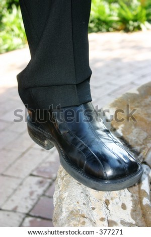 Black leather dress shoes