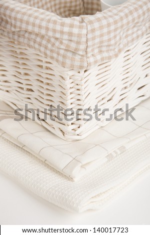 Image of kitchen towels and basket