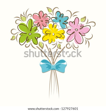 Bouquet of beautiful flowers. Floral background.