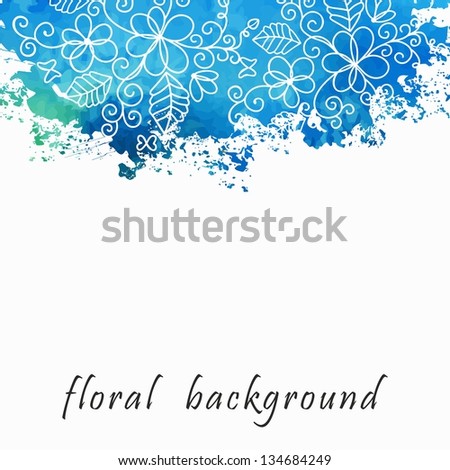 Vector watercolor floral background Grunge floral pattern Vector watercolor floral background Grunge floral pattern