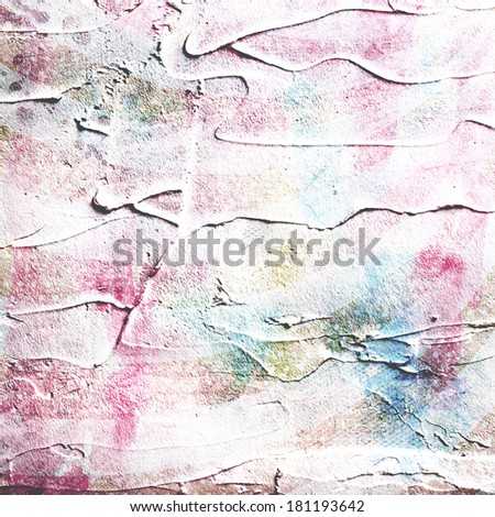 Paint background. Picture with rose. Painted canvas.