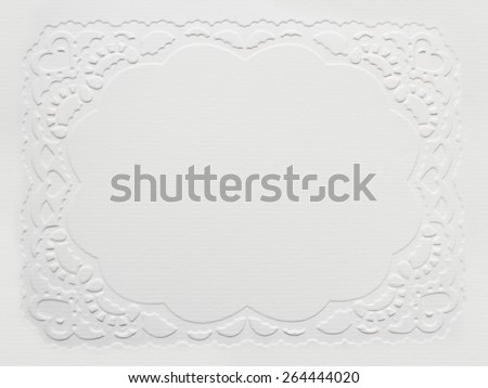 Embossed Frame With Heart Theme on White Paper Structure