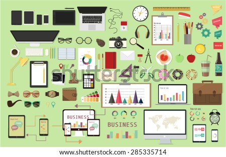 Vector design illustration of business office and workspace