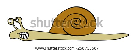 Vector angry snail - slowly animal