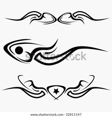 tribal wave tattoo. stock vector : tribal tattoo