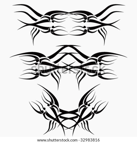 tribal tattoo set. abstract