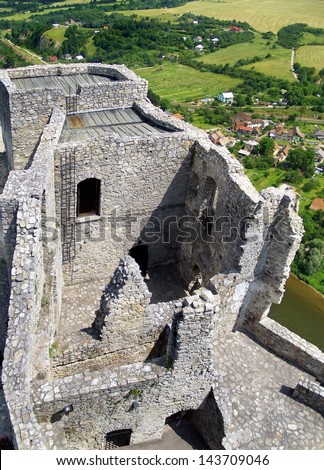 Ruins of the Strecno Castle situated near Strecno village in Zilina region, Slovakia. Strecno Castle is opened to public and it is definitely worth a visit.