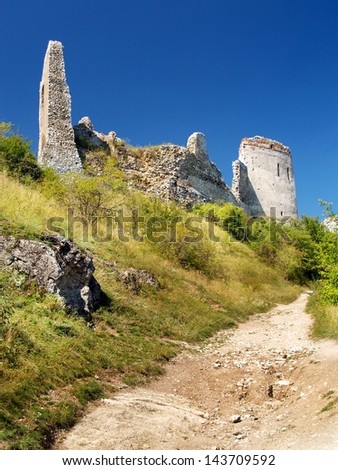 Ruined fortification of The Castle of Cachtice. The Castle of Cachtice was residence of the world famous Elizabeth Bathory and it is definitely worth a visit.