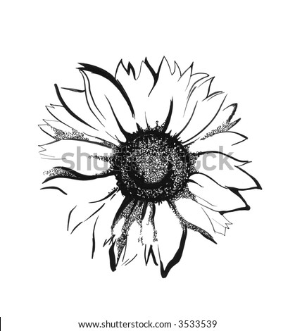 simple sunflower drawing