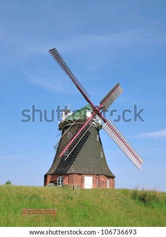 the Windmill of Stove,Baltic Sea,Mecklenburg Coast,Germany