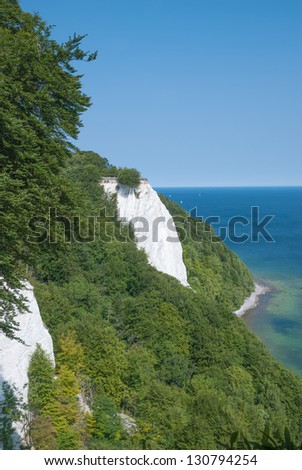 the famous Chalk Cliff on Ruegen Island called Koenigsstuhl or Kings Chair,mecklenburg-Vorpommern,Germany
