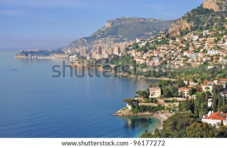 View of Monaco,french Riviera,South of France,France