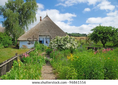 thatched Cottage on Ruegen Island,Baltic Sea,Germany