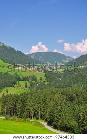 View into the Wildschonau Valley near Oberau,Tirol,Austrian Alps