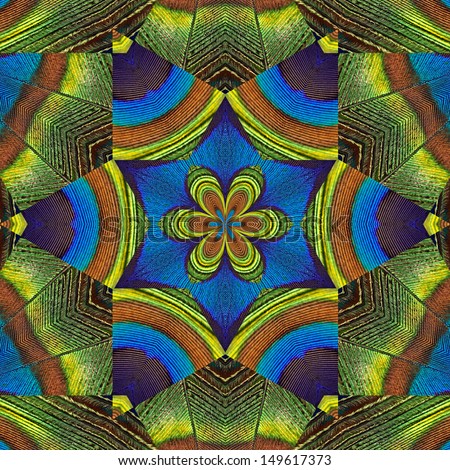 kaleidoscope design/Kaleidoscope from peacock feathers
