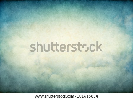 Fog and clouds with glowing yellow and green retro colors.  Image displays a pleasing paper grain and texture at 100%.