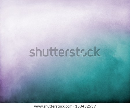 Fog and clouds on a purple to turquoise textured gradient background.  Image displays a distinct paper grain and texture at 100 percent.