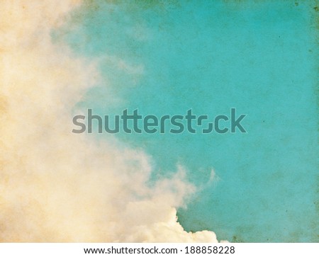 Fog and clouds on a vintage paper background. Image displays a distinct paper grain and grunge textures at 100 percent.