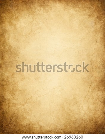 stock photo : Old paper with dark edges, stains, and cracks.