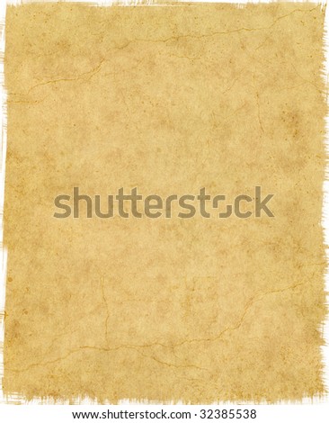 Old vintage paper with tattered edges and cracks; large file size.