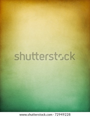 A vintage textured paper background with a brownish yellow to green gradient A vintage textured paper background with a brownish yellow to green gradient