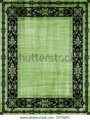Light green parchment with oriental frame