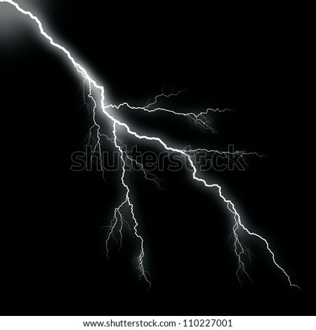 white thunder isolated on black background