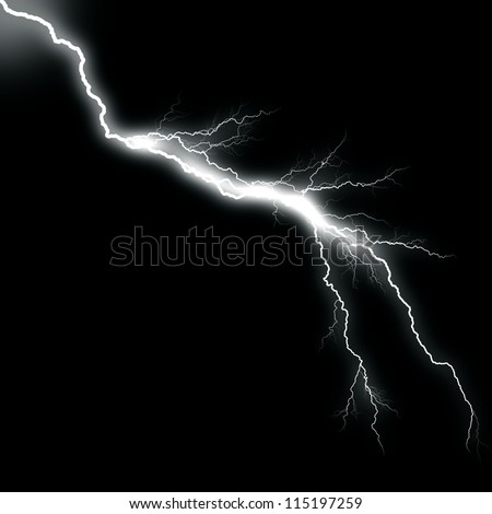 white thunder on black background