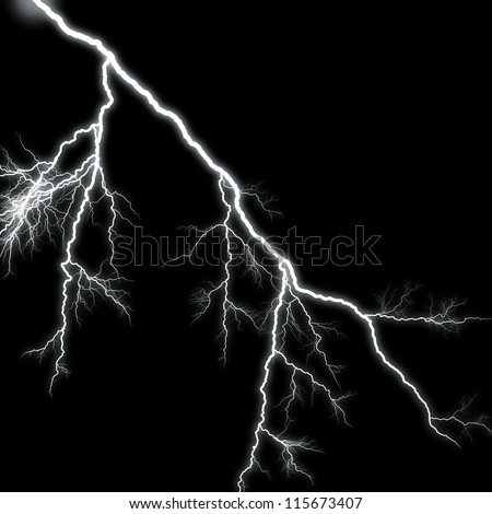 white thunder on black background