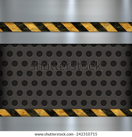 metal template and warning sign
