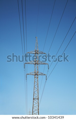 Electric line and dark blue the sky
