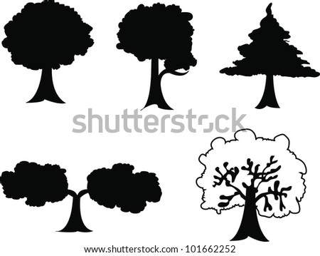 Trees. Vector Silhouettes Set. - 101662252 : Shutterstock