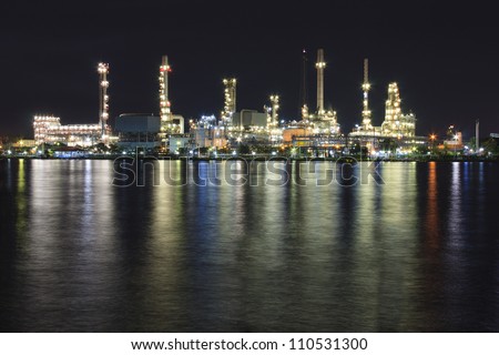 Petroleum Refinery plant area at twilight
