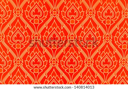 stock-photo-red-thai-art-wallpaper-with-
