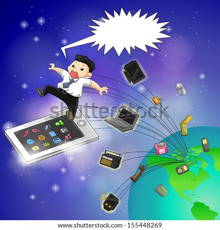 IT technology generations is moving to fast and people can't keep up with it with speech bubble, create by vector