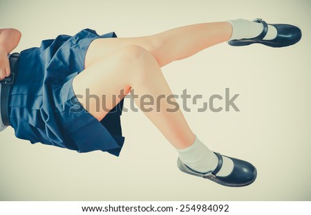 Sexy Thai schoolgirl legs and thighs in soft childish color style