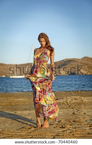 goddess of the wind dance on the beach