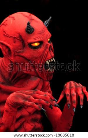 Halloween devil-like red monster to scare.