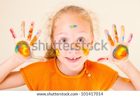 Girl Shows hand painted