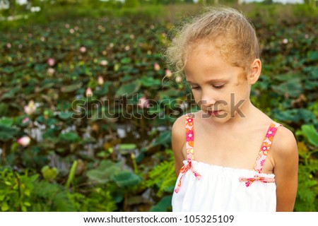 girl in pond