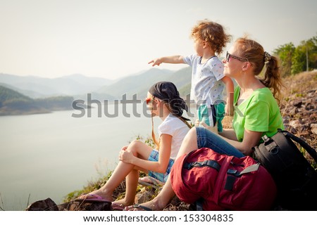 Family Afternoon On The Lake Shore