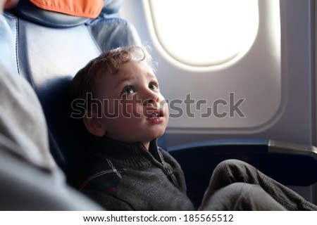 Portrait of a child on the flight