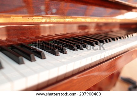 Details of the old classical piano keys