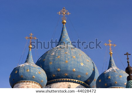 Dome of the Nativity cathedral in Suzdal Kremlin, Russia. The Kremlin is the heart of Suzdal and the oldest part of it