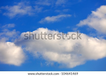 Clear blue sky with fair weather clouds