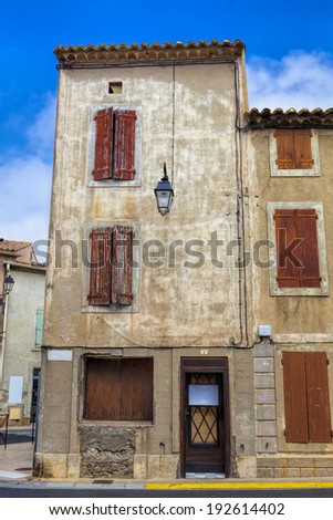 Very old and run-down residence in the medieval village of Gruissan in southern France