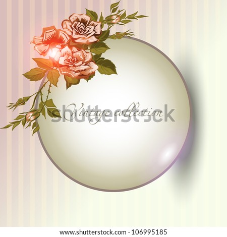 abstract vector vintage background with a flower ornament