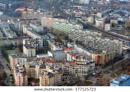 blocks of flats in city of Wroclaw