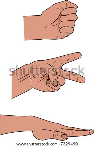 Rock Paper Scissors Stock Vector Illustration 7329490 : Shutterstock