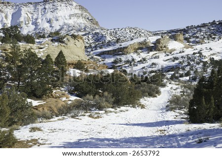 Winter at the beginning of the No Thoroughfare Canyon and Old Gordon Trails near the East Entrance of the Colorado National Monument, popular with locals